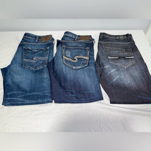 Men’s Jean Bunlde - Silver and Buffalo David bitton 36x32 inseam - Picture 2 of 12